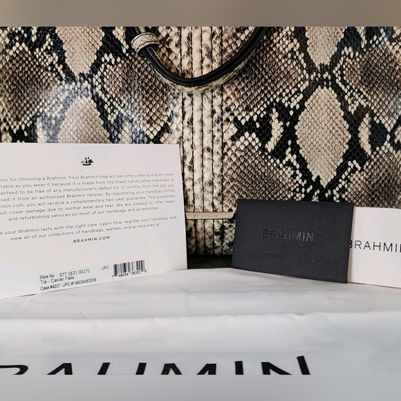 Brahmin Tia of Caviar Felix, Most Luxurious Italian Python Embossed Lthr Tote - Picture 4 of 16